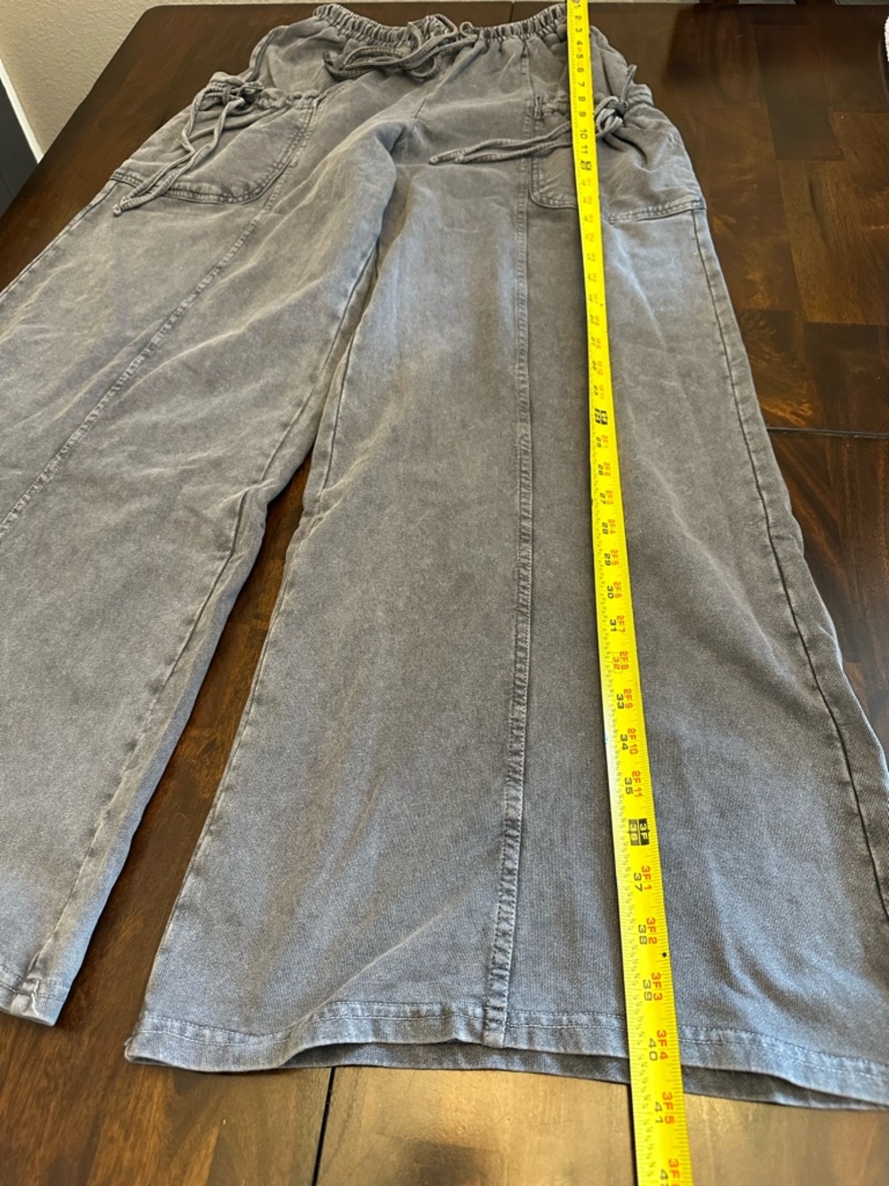 NWT Easel Mineral Wash French Terry Wide Leg Pants Small - Picture 9 of 11